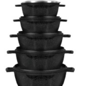 Jogo Panela Retro Pro 16 A 24 Preto 5 pçs