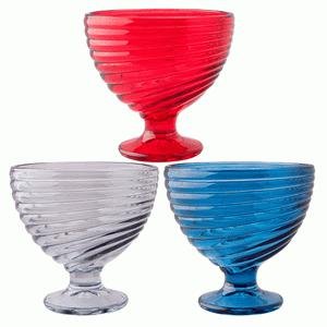 Taça Sorvete 340ml Kit 3pcs Vidro