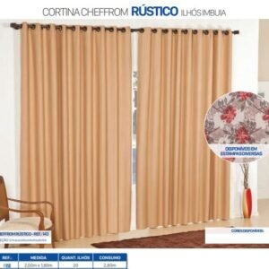 CORTINA CHEFFRON VARAO ILHOS 2,00 X 1,80 M