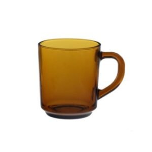 Caneca Vidro Marrom Liso 230ml