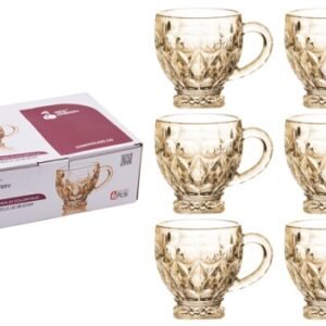 Xicara Vidro Dourado C06 185ml