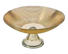 centro de mesa de vidro espiral c/pe  dourado claro