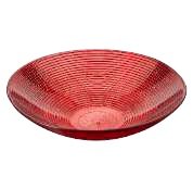 centro de mesa de vidro espiral  p  vermelho