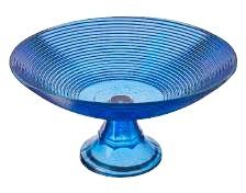 centro de mesa de vidro espiral c/pe  azul marinho