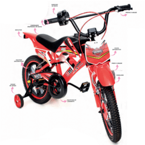 BIKE MOTO CROSS VERMELHA ARO 16