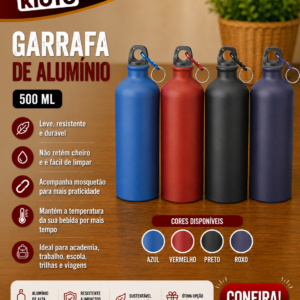 Garrafa 1l Aluminio 7,9cm X 7,9cm X 28cm